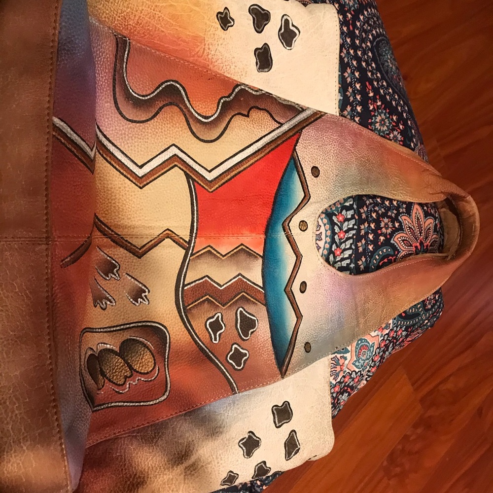 100% Leather Painted handbag
